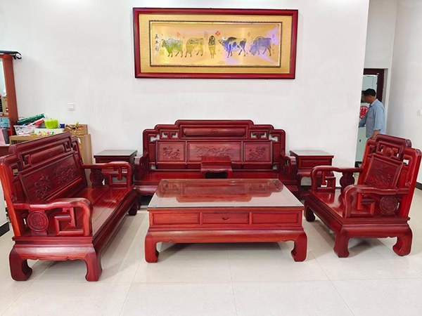 紅花梨國色天香沙發